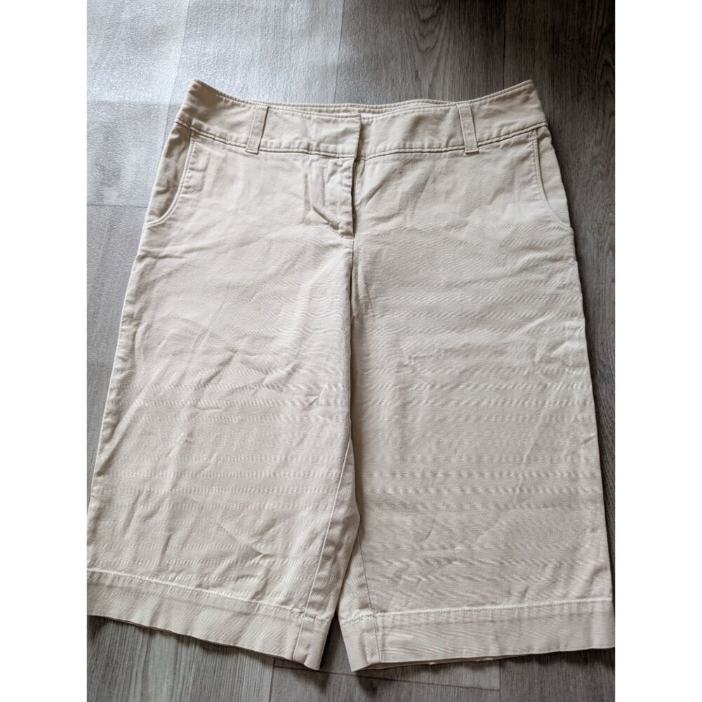 J.Jill Womens Beige Stretch Bermuda Shorts Size 10